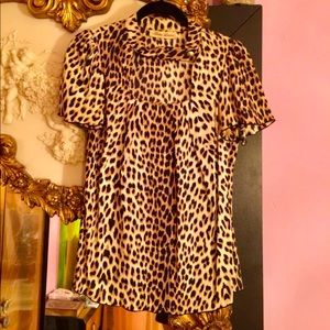 Alisha Levine Silk Leopard Blouse
